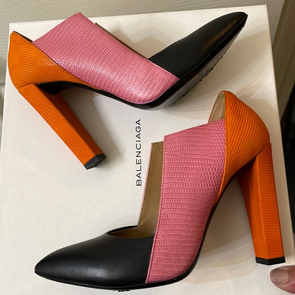 Balenciaga Geometric Colorblock Heels